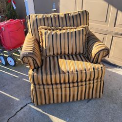 Gold And Black Striped Chair