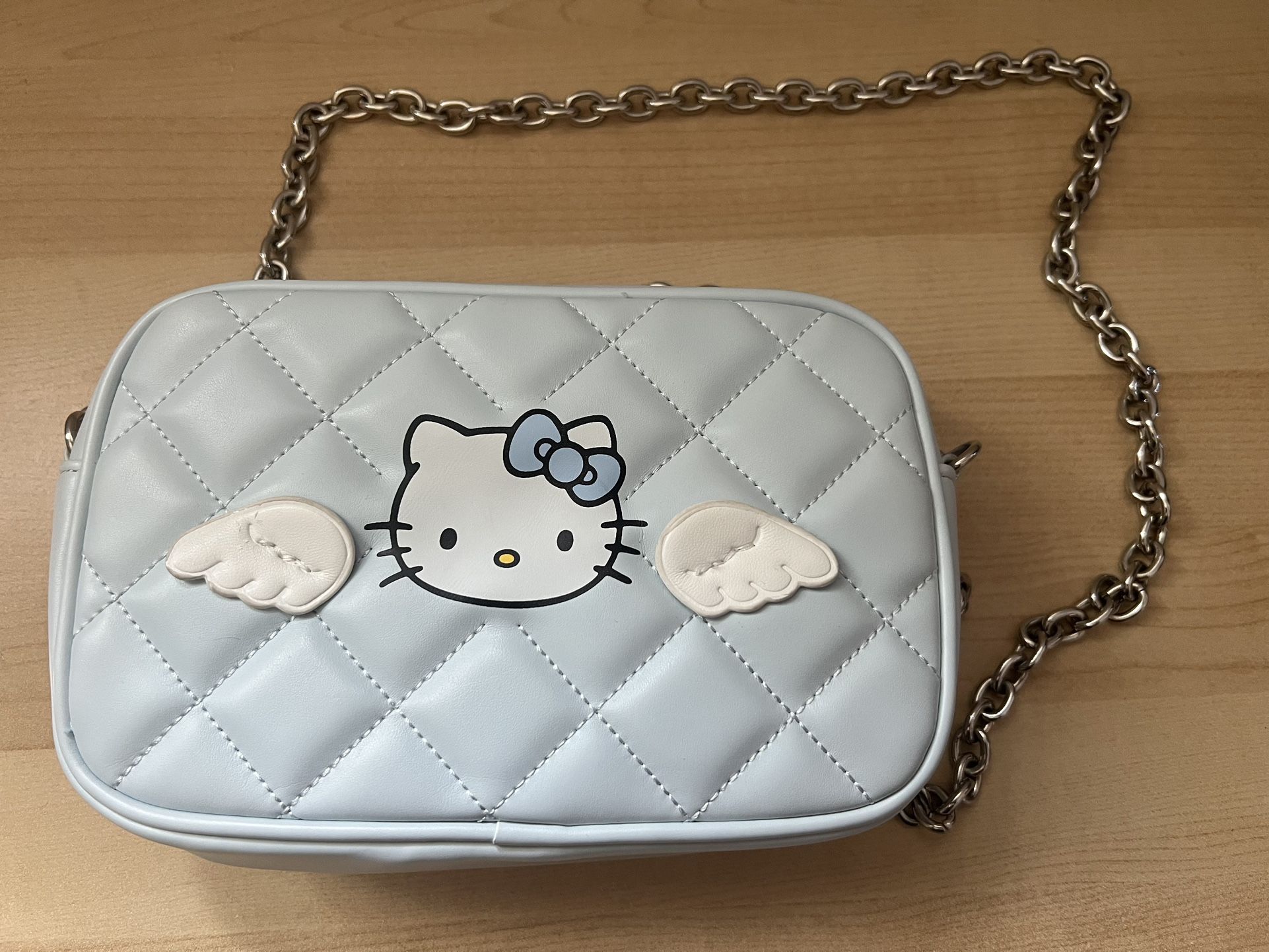 Forever 21 Limited Edition Hello Kitty Blue Angel Quilted Crossbody Purse