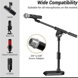 TONOR T25 Adjustable Desktop Mic Stand, Weighted Base with Twist Clutch
