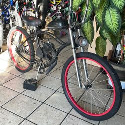 26” Motorized Dyno Deuce Beach Cruiser As-Is Motor Bike 2 Stroke Steel Frame 