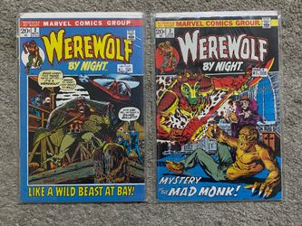 Vintage Marvel Werewolf By Night Issues 2 and 3 Comic Book Lot