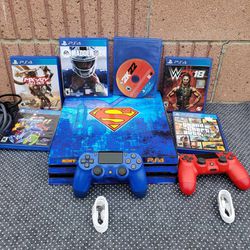 New Super Man PS4 Pro 2020 1TB 1,000GB with 1 Game n 1 Controller $270! Or no Game $250!... combo all is $350