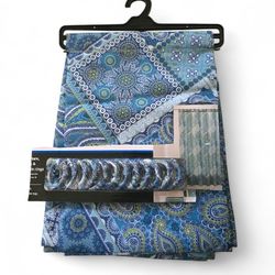 Mainstay Paisley Shower Curtain & Matching Ring Set