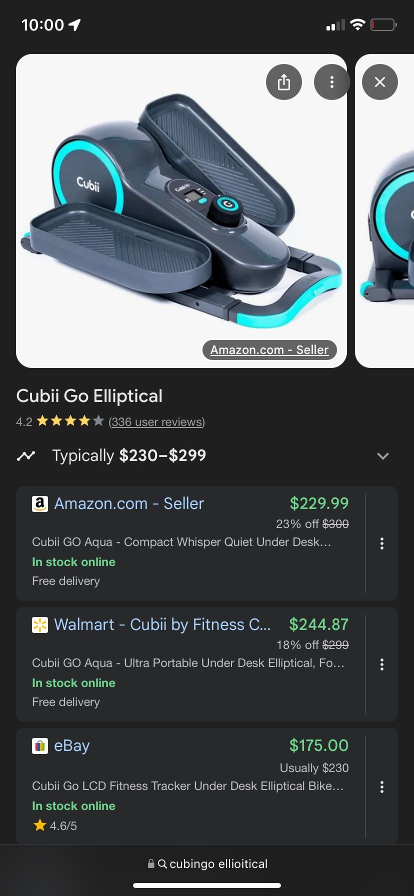 Cubi Go Portable Elliptical 
