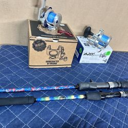 Two Slow Pitch Reels And Two Slow Pitch Custom Rods 