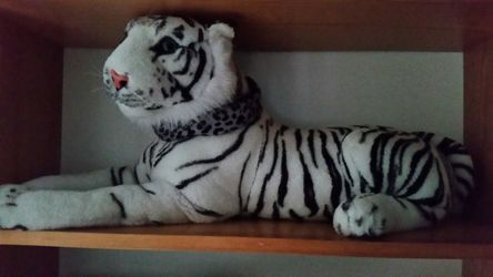 Large white tiger stuffed animal