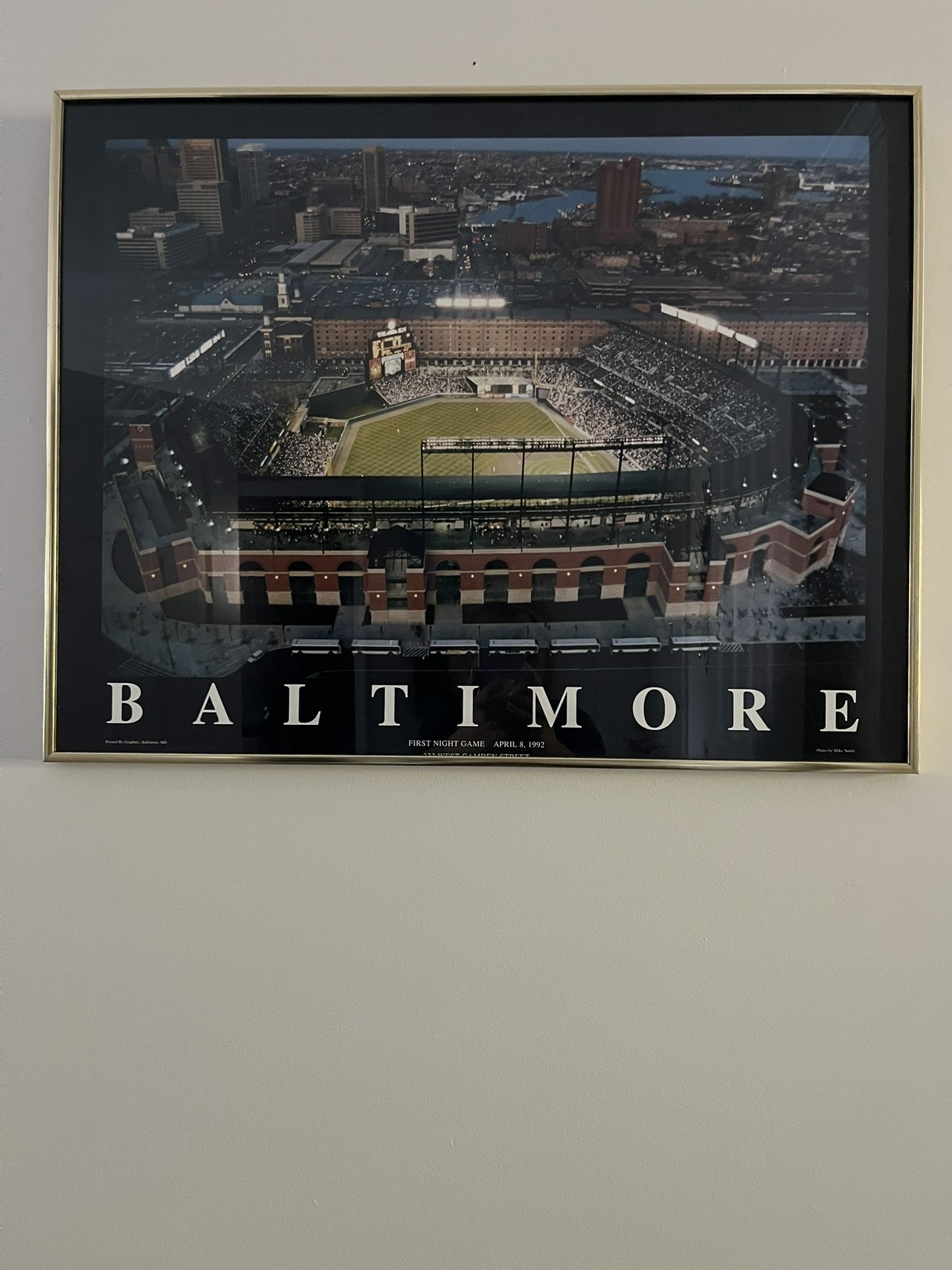 Framed Camden Yards Poster