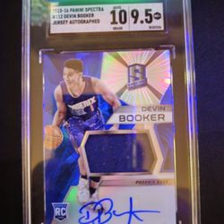 2015-16 Panini Spectra Devin Booker #112 RC Rookie Jersey Auto RJA Blue