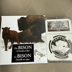 2014 1oz NGC PF70 ULTRA CAMEO CANADA BISON SILVER COIN 