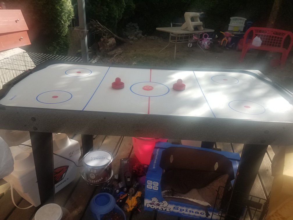 Air hockey table.