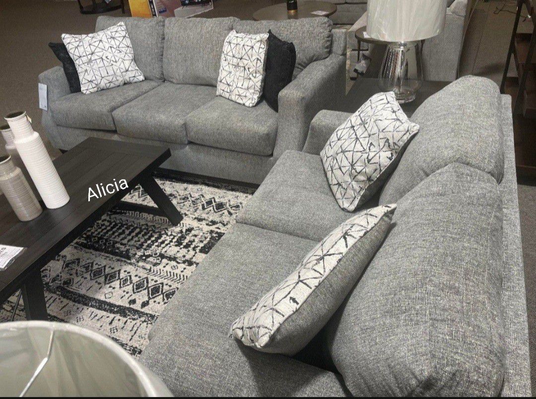 Gray,Beautiful Alexandria Sofa And Loveseat/ Fast Delivery 