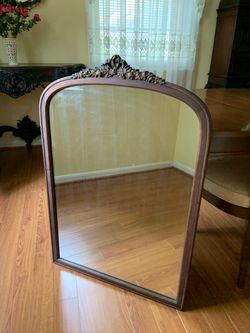 20's Mahogany 36" x 26" Hallway Mirror w/ Pediment