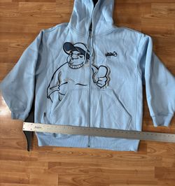 Vintage Y2K Southpole Zip Up Hoodie with black cartoon character graphic Size XL fubu #y2k #skater
