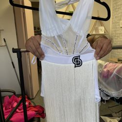 White Dance Leotard With Skirt 