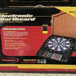 Electronic 8 Player Dartboard In Wood cabinet