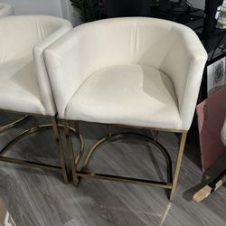 ivory and gold bar stools 