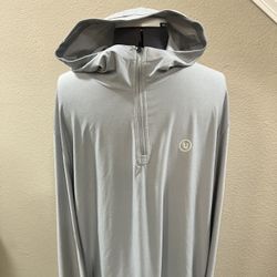 Vuori Men’s 1/4 Zip  Light Green Hooded Shirt