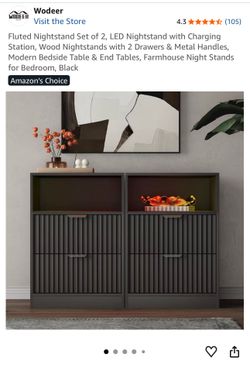 Bedside/End Tables - Black (Qty. 2)