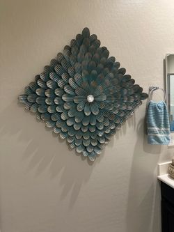 Very large turquoise wall decor