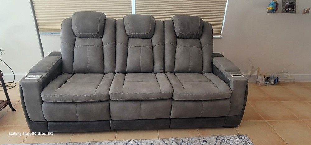 Leather Power Recliners Sofa & Loveseat