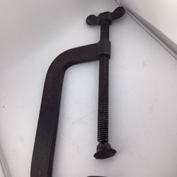 Vintage Heavy Duty C-Clamp – Large Cast Iron Screw Clamp