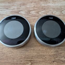 Two (2) Google Nest Smart THERMOSTATS Model 02A 2ND Generation Stainless Steel