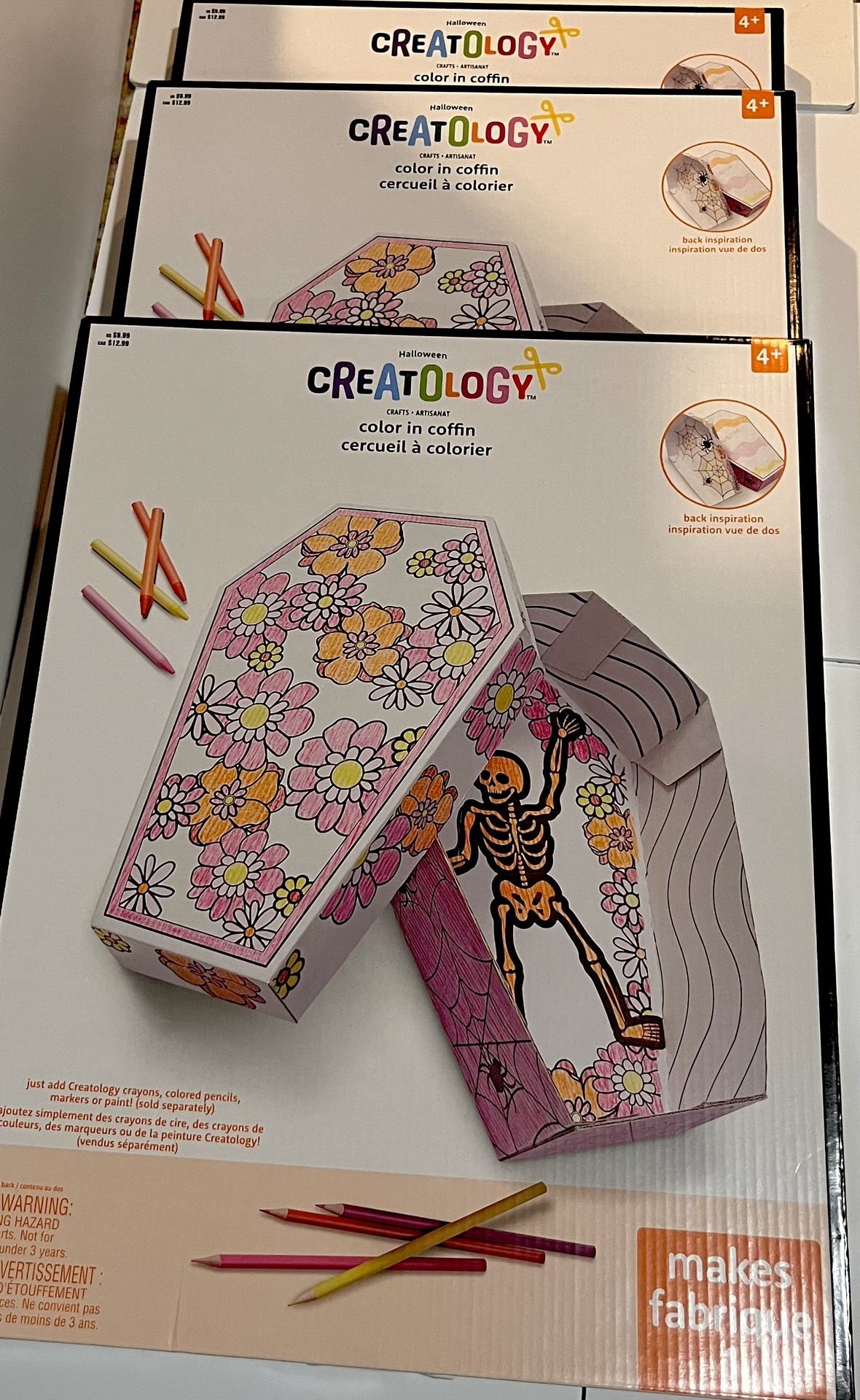Creatology Craft - Color In Coffin & Skeleton