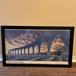 Rob Gonsalves Sun Sets Sail Framed Print