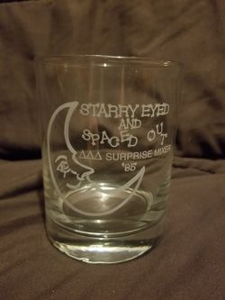 One old fashioned drinking glass
