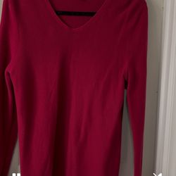 Ladies Talbots Sweater, Medium, Pink V Neck