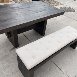 Dark Wood Emmerson Table And Bench 