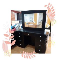 Vanity 9 Drawers With Mirror/ Vanity 9 Cajones Con Espejo