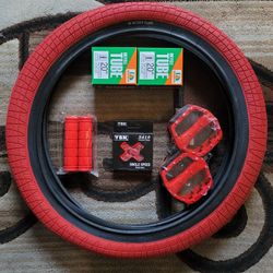 NEW Bicycle Bmx Parts Bundle 20" Red