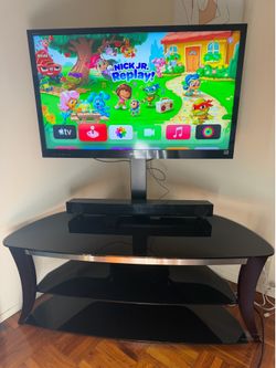 Sony Bravia 46” TV + Yamaha Sound Bar + Glass TV Stand Bundle