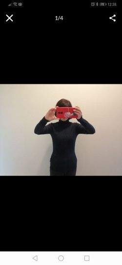 High neck sweater, blue black, size xs