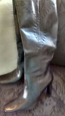 New black leather boots.