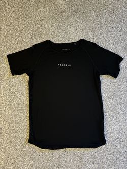 YoungLA Black Athletic T-Shirt (Big Neckline) - Size Small