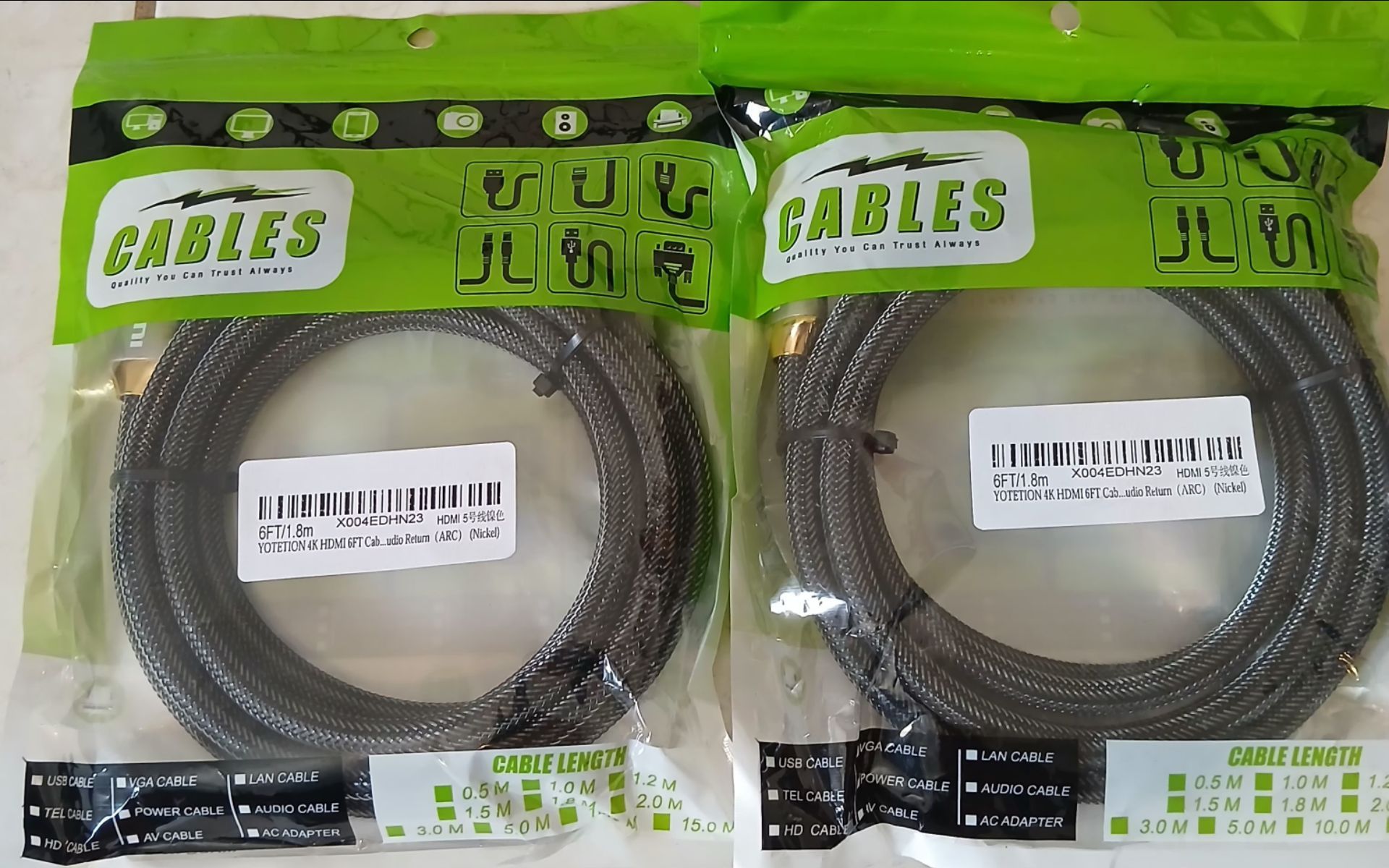 YOTETION 4K HDMI Cables 6ft - 2 Pack