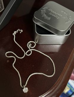 Silver Rhinestone with Diamond Stud Necklace