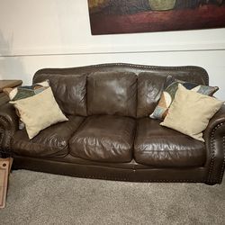 Leather couch and chair