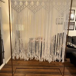 Macramé Wedding Backdrop + Copper Frame — 64”x66” (Boho Decor)