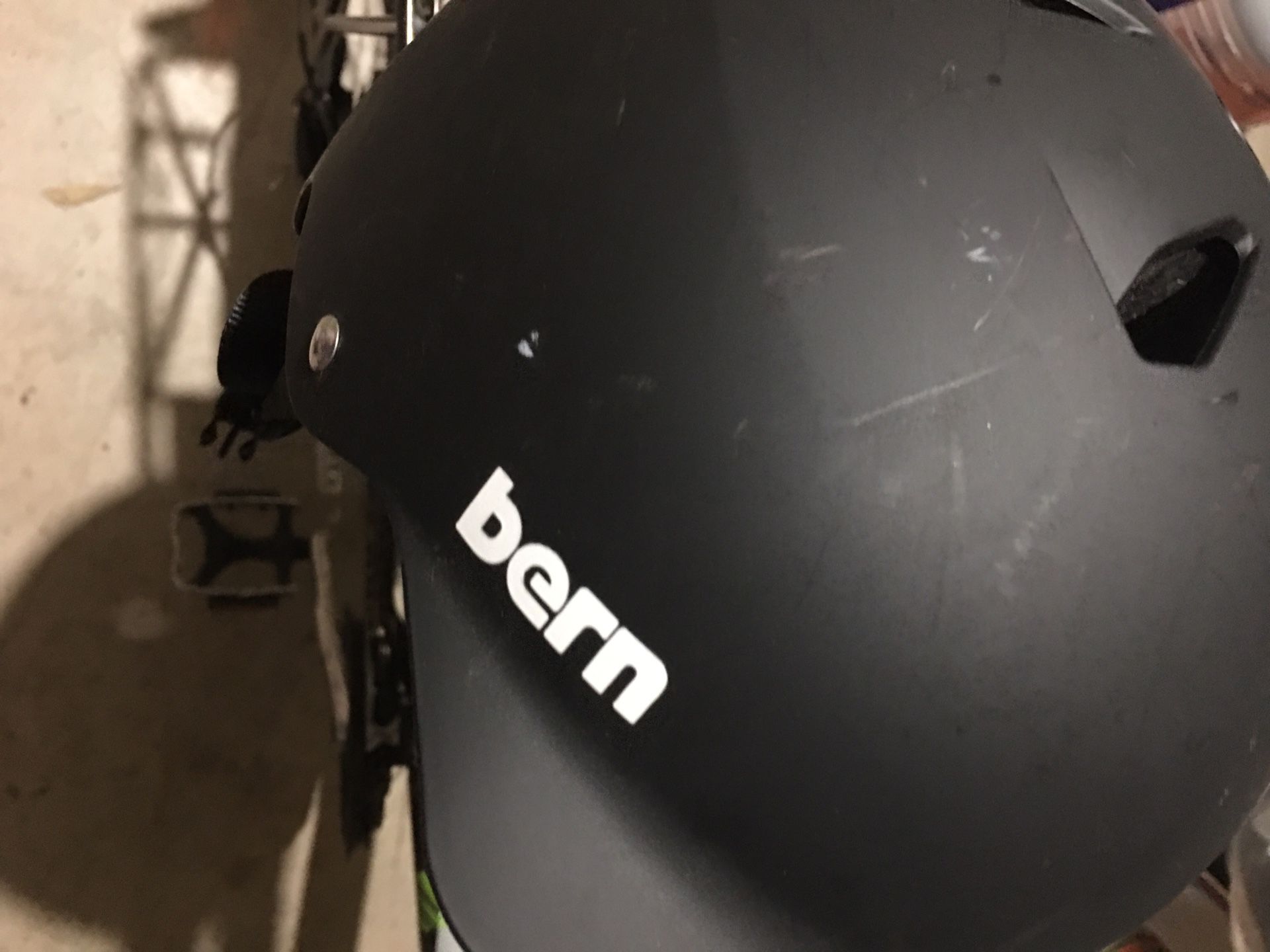 Berm bike helmet. Comes with a trek mountain bike like new just needs new tubes been hanging in garage for three years