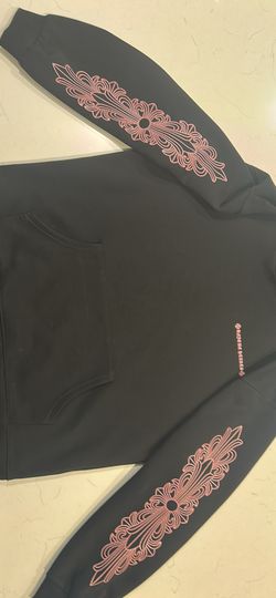 Chrome, heart men’s pink and black large hoodie
