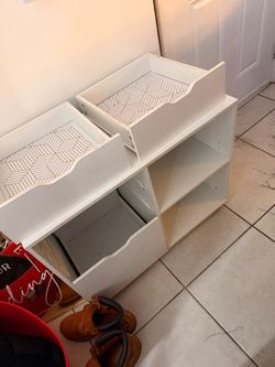 White Wood Dresser with Drawers