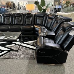 Electric Reclining Black Leather Sectional Couch Set Extra Discount Code RSG 
🔥🔥 Mention OfferUp for this Special Price!!