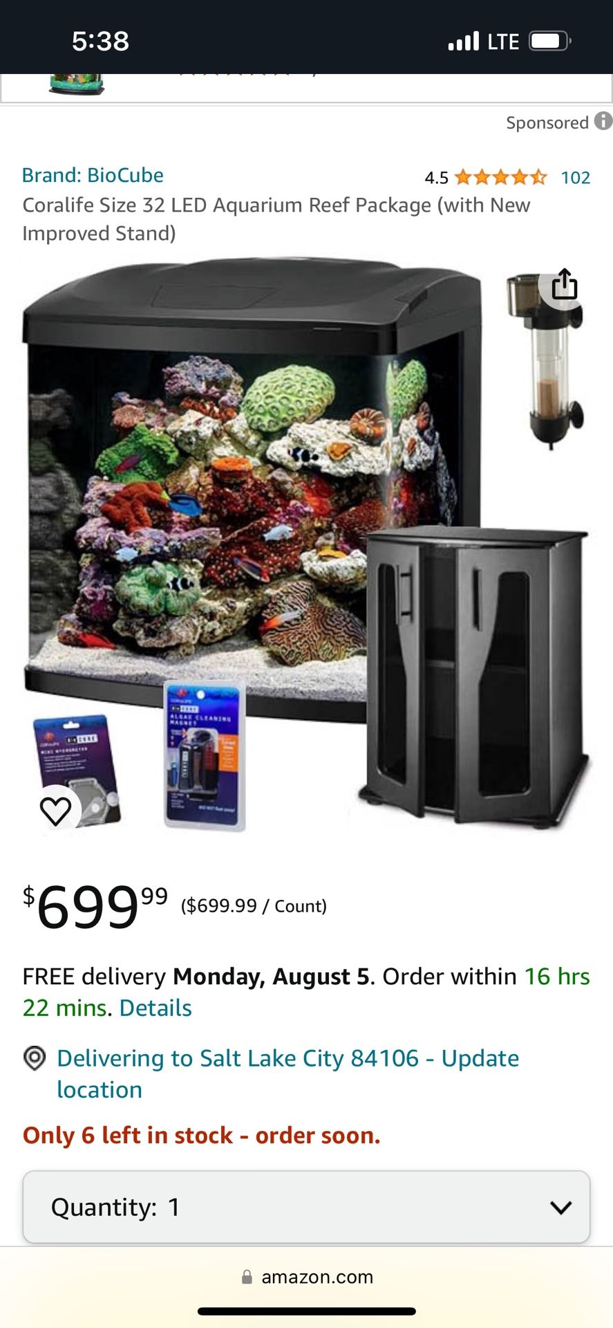 32 Gallon Fish Tank Great Condition No Leaks Or Scratch’s