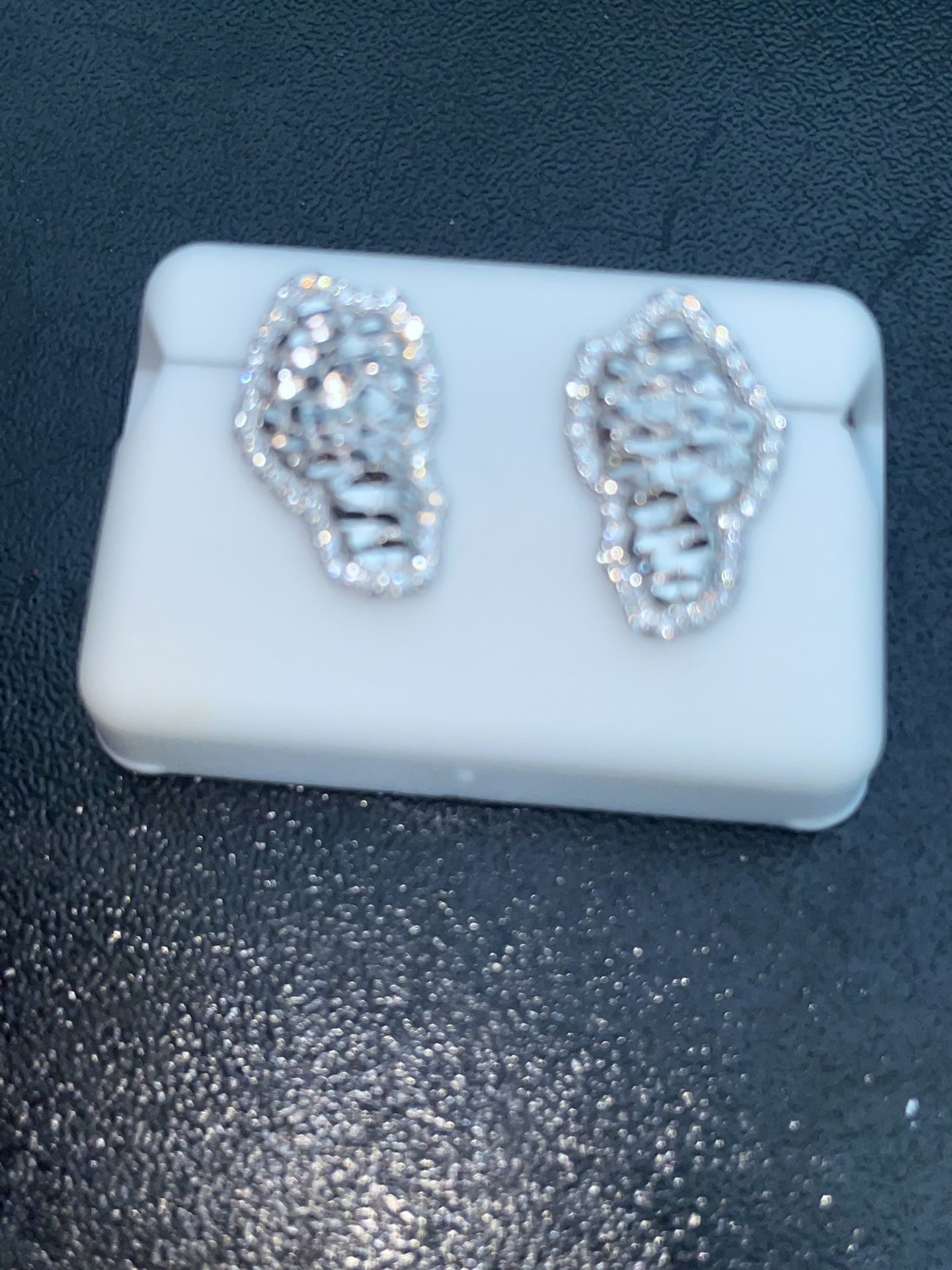925 Moissanite Diamonds Nugget Earrings
