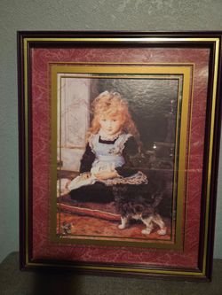 Vintage Puss and Boots Framed Picture