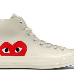 all white cdg converse size 9