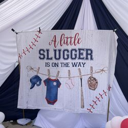 Baseball Baby Shower Back Drop 